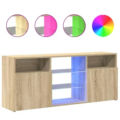 vidaXL TV omarica z LED lučkami sonoma hrast 120x30x50 cm