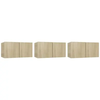 vidaXL Viseče TV omarice 3 kosi sonoma hrast 60x30x30 cm