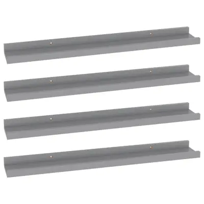 vidaXL Stenske police 4 kosi sive 60x9x3 cm
