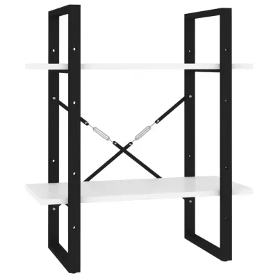 vidaXL Knjižna omara 2-nadstropna bela 60x30x70 cm iverna plošča