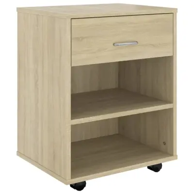 vidaXL Omarica na kolesih sonoma hrast 46x36x59 cm iverna plošča