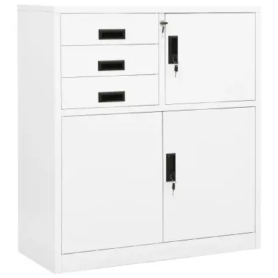 vidaXL Pisarniška omara bela 90x40x102 cm jeklo