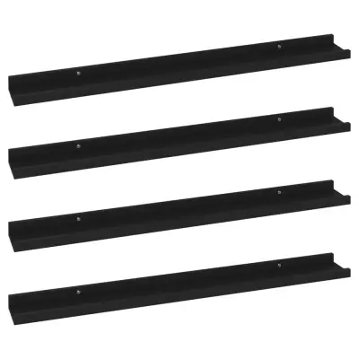 vidaXL Stenske police 4 kosi črne 80x9x3 cm