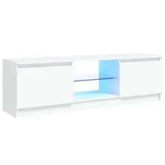 vidaXL TV omarica z LED lučkami bela 120x30x35,5 cm