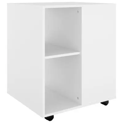 vidaXL Omarica na kolesih bela 60x53x72 cm inženirski les