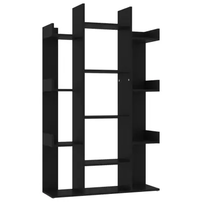 vidaXL Knjižna omara črna 86x25,5x140 cm iverna plošča