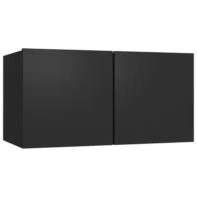 vidaXL Viseča TV omarica črna 60x30x30 cm