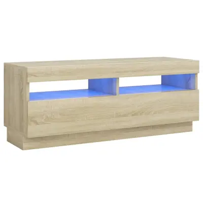 vidaXL TV omarica z LED lučkami sonoma hrast 100x35x40 cm