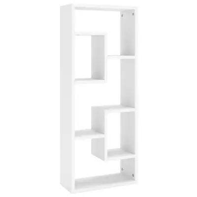 vidaXL Stenska polica bela 36x16x90 cm inženirski les