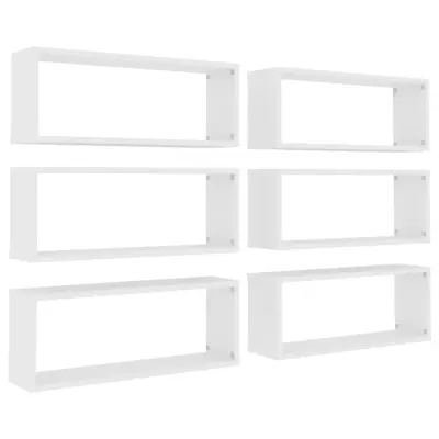 vidaXL Stenske police kockaste 6 kosov bele 60x15x23 cm