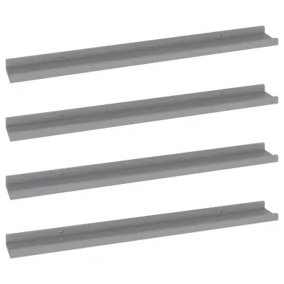 vidaXL Stenske police 4 kosi sive 80x9x3 cm