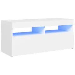 vidaXL TV omarica z LED lučkami bela 90x35x40 cm