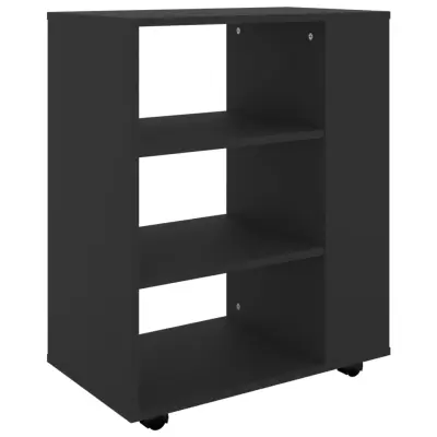 vidaXL Omarica na kolesih črna 60x35x75 cm iverna plošča