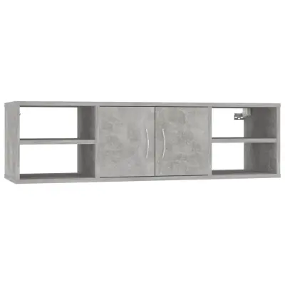 vidaXL Stenska polica siva 102x30x29 cm inženirski les