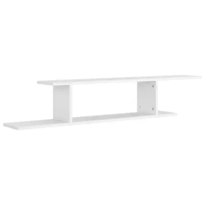 vidaXL Stenska TV polica bela 125x18x23 cm inženirski les