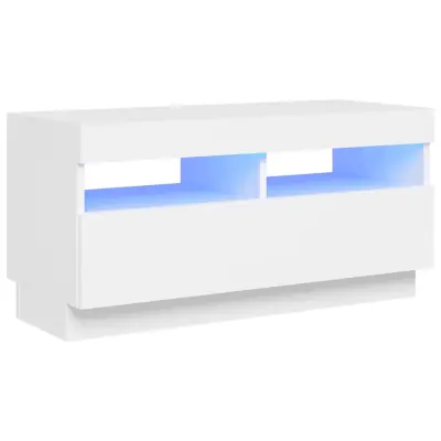 vidaXL TV omarica z LED lučkami bela 80x35x40 cm
