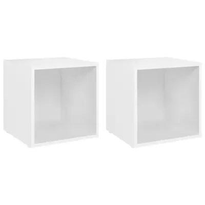 vidaXL TV omarice 2 kosa bele 37x35x37 cm iverna plošča