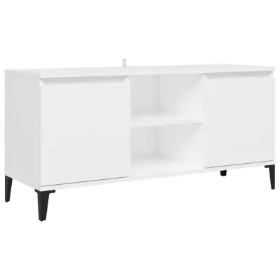vidaXL TV omarica s kovinskimi nogami bela 103,5x35x50 cm