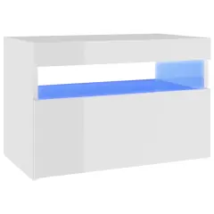 vidaXL TV omarica z LED lučkami visok sijaj bela 60x35x40 cm
