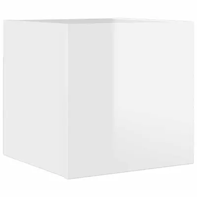 vidaXL Stenska TV omarica visok sijaj bela 30,5x30x30 cm