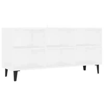 vidaXL TV omarica s kovinskimi nogami bela 103,5x30x50 cm