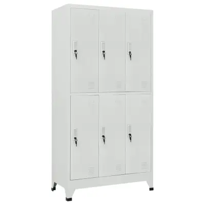 vidaXL Garderobna omara s 6 vrati jeklo 90x45x180cm siva