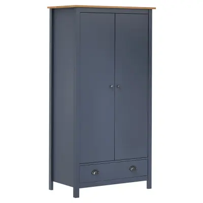 vidaXL Garderobna omara z 2 vrati Hill siva 89x50x170 cm borovina