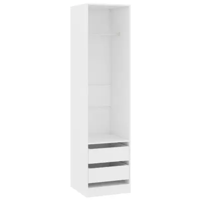 vidaXL Garderobna omara s predali bela 50x50x200 cm iverna plošča