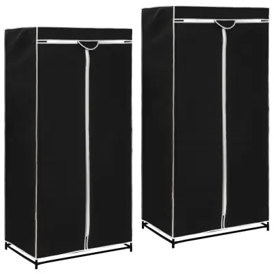 vidaXL Garderobne omare 2 kosa 75x50x160 cm črne