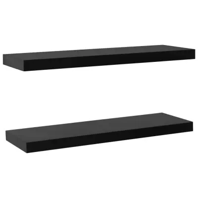 vidaXL Viseče stenske police 2 kosa črne 100x20x3,8 cm