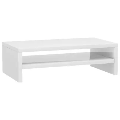 vidaXL Stojalo za ekran visok sijaj belo 42x24x13 cm iverna plošča