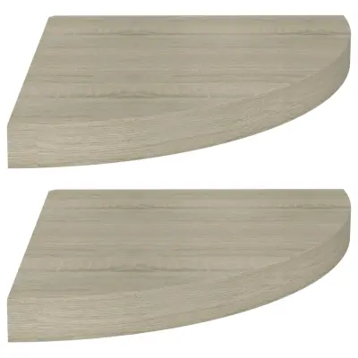 vidaXL Kotne police 2 kosa barva hrasta 35x35x3,8 cm MDF