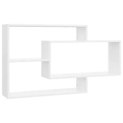 vidaXL Stenske police bele 104x20x58,5 cm inženirski les