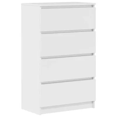 vidaXL Komoda visok sijaj bela 60x35x98,5 cm konstruiran les