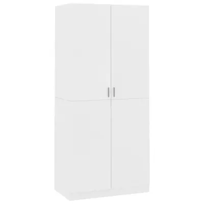vidaXL Garderobna omara bela 90x52x200 cm iverna plošča
