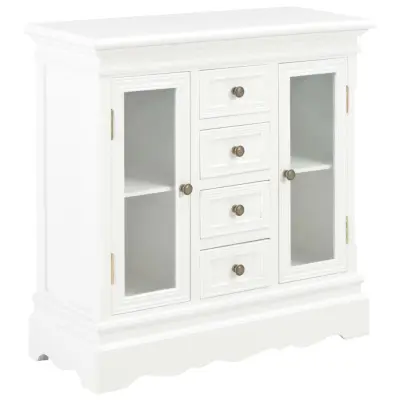 vidaXL Komoda bela 70x28x70 cm iz trdne borovine