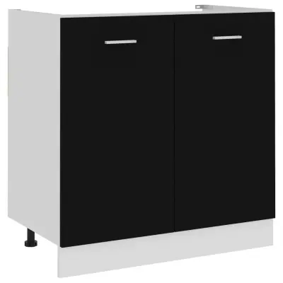 vidaXL Spodnja omarica za umivalnik “Lyon” črna 80x46x81,5cm