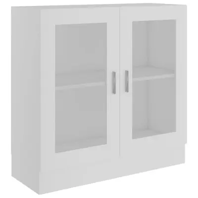 vidaXL Vitrina bela 82,5x30,5x80 cm iverna plošča