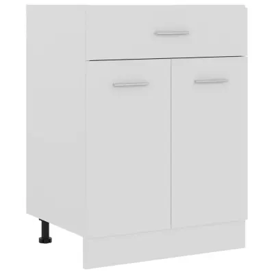 vidaXL Spodnja omarica s predalom “Lyon” bela 60x46x81,5 cm