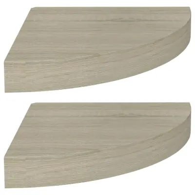 vidaXL Kotne police 2 kosa barva hrasta 25x25x3,8 cm MDF