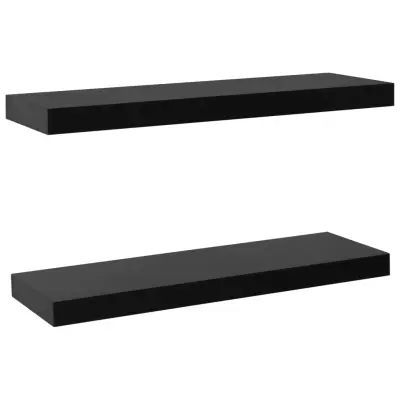 vidaXL Viseče stenske police 2 kosa črne 60x20x3,8 cm