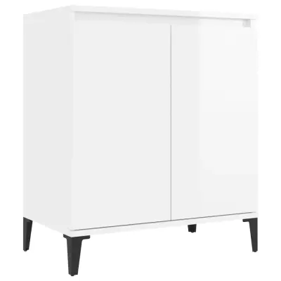 vidaXL Komoda visok sijaj bela 60x35x70 cm iverna plošča