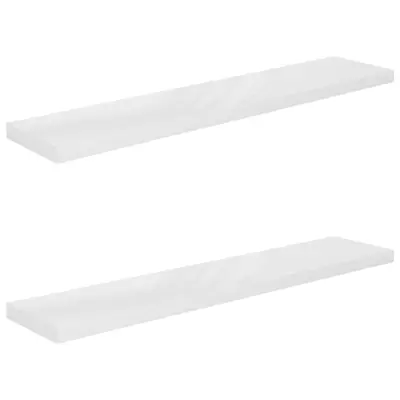 vidaXL Lebdeče police 2 kosa visok sijaj bele 120x23,5x3,8 cm MDF