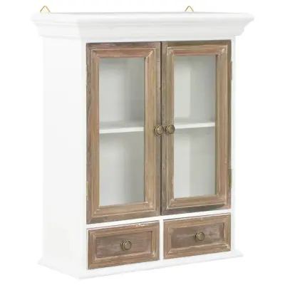 vidaXL Stenska omarica bela 49x22x59 cm inženirski les