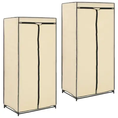 vidaXL Garderobne omare 2 kosa 75x50x160 cm krem