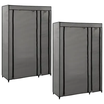 vidaXL Zložljiva garderobna omara 2 kosa blago 110x45x175 cm siva