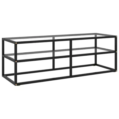 vidaXL TV omarica črna s kaljenim steklom 120x40x40 cm