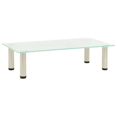 vidaXL TV stojalo mlečno 60x35x17 cm kaljeno steklo