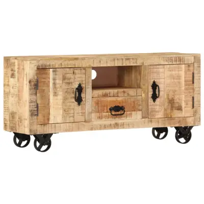 vidaXL TV omarica iz robustnega mangovega lesa 110x30x50 cm