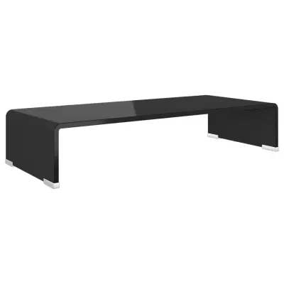 vidaXL Stojalo za TV / ekran stekleno črno 60x25x11 cm